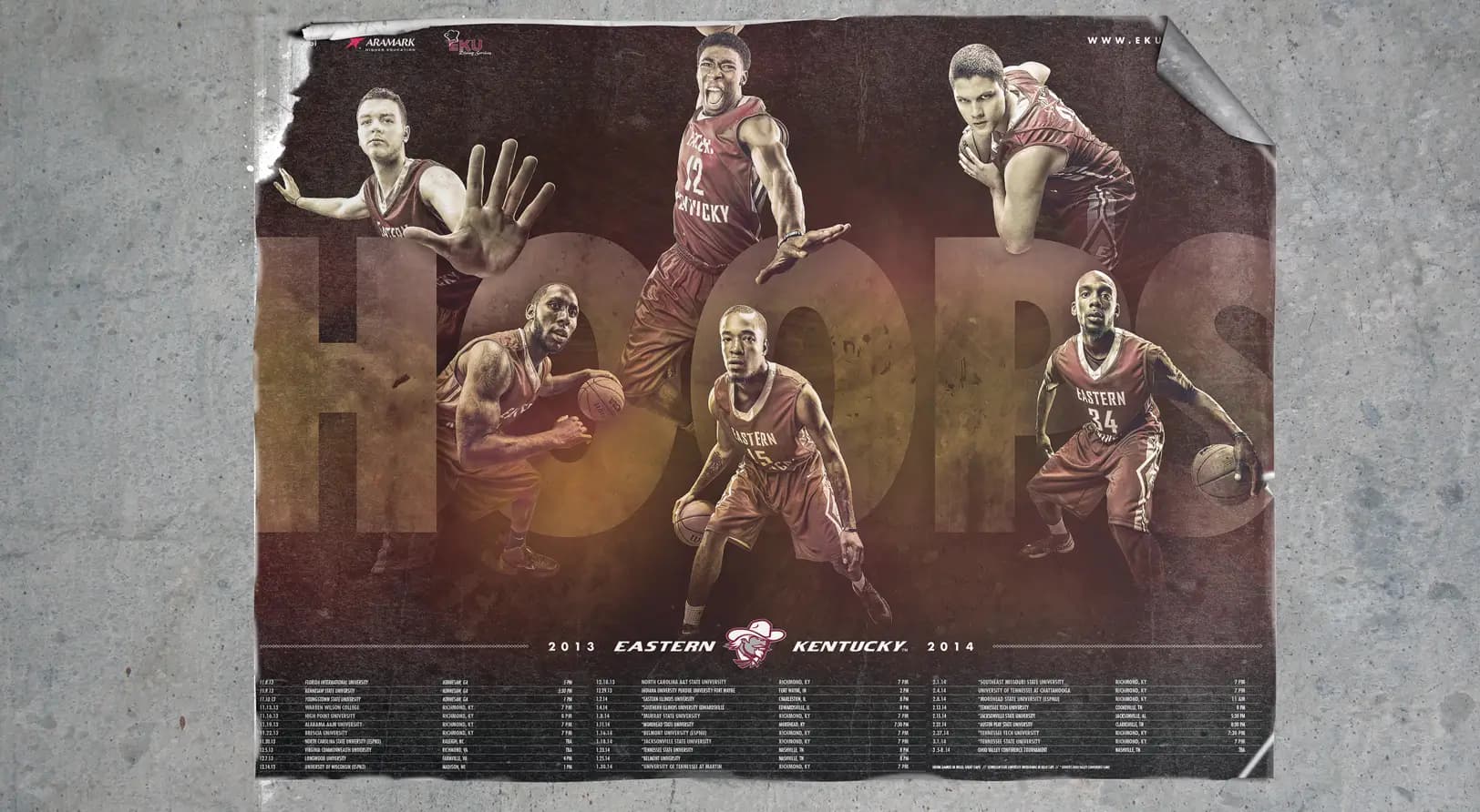 EKU men's basketball sports design concept for the 2013-14 Sports Marketing campaign poster