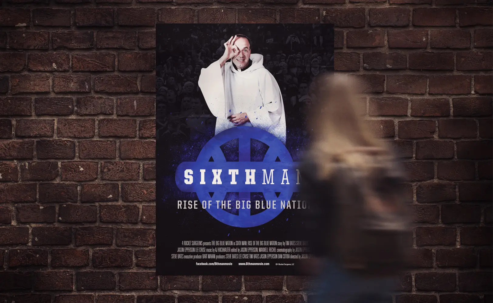 Sports design of The Sixth Man documentary catholic priest film poster